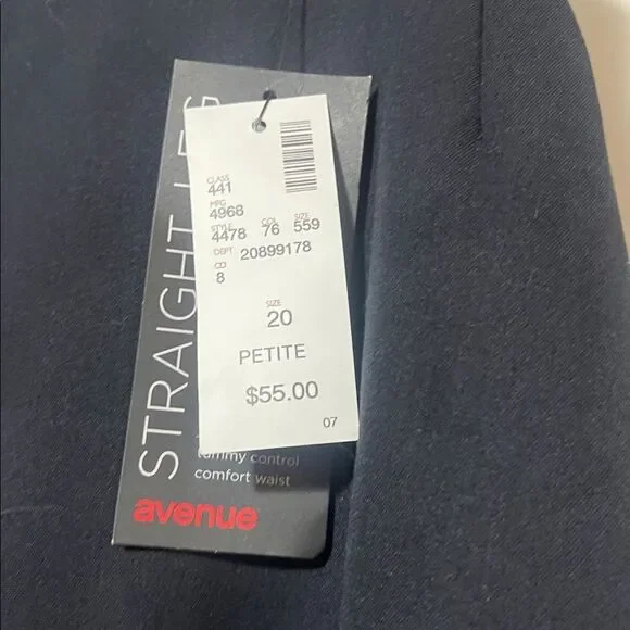 Avenue Navy Straight-Leg Pants size 20 petite NWT - Picture 5 of 7